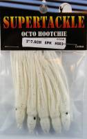 3" - 003 Supertackle FIDRICK white fishing hoochies 5/pk