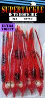 4.75" Supertackle UV #228 RETRO salmon hoochies 5/pk