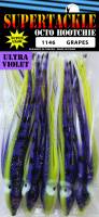 4.75" Supertackle Glow #1146 GRAPES salmon hoochies 5/pk