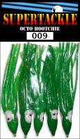 3" - 009 Supertackle Dark Green fishing hoochies 5/pk