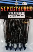 3" - 096 Supertackle LICORICE black fishing hoochies 5/pk