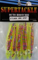 3" - 757 Supertackle FLASH yellow fishing hoochies 5/pk