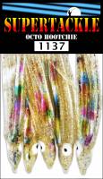 3" - 1137 Supertackle Golden glitter fishing hoochies 5/pk