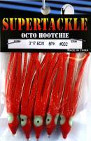 3" - 332 Supertackle RED RIDER fishing hoochies 5/pk