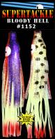 7.5" BLOODY HELL 1152 Purple Microdot - Double Skirt - Halibut glow hoochies 2pk