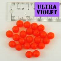 L 12 mm Large Fishing Beads - High UV Orange 25pk