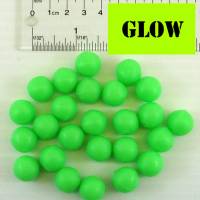 L 15 mm Large Fishing Beads - High Glow Green 25pk
