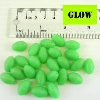 L 10 mm x 14 mm Oval Gummy Beads - Glow Green & UV 25pk