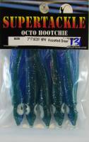 Supertackle hoochies, blue and aqua, 3 inch.