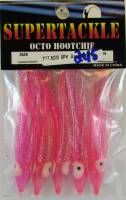 Supertackle transparent pink 3 inch hoochies