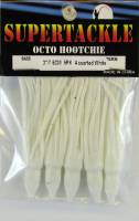 Supertackle 3 inch white hoochies, no eyes. 