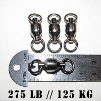 Ball bearing fishing swivels, For Halibut, Tuna & big game, Supertackle, YM-1804, Size #8, 275 pound,