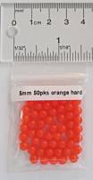 5 mm Round Fishing Beads - Salmon, orange hard, high UV 50pk