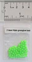 3 mm x 4 mm Oval Fishing Beads - Soft Green, UV and glow 50pk