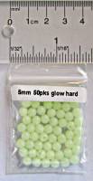 5 mm Round Fishing Beads - Glow white and UV 50pk
