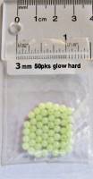 3 mm Round Fishing Beads - Glow white and UV 50pk