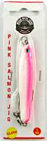 1 ounce, Lighthouse brand pink ultraviolet and luminous lead casting jig for salmon. 
