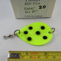 #20 • 2¼" P1A Chartreuse black dot spoon blade