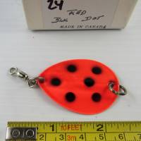 #24 • small 2" P1A Red with black dot spoon blade