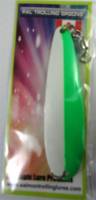 Magic Lure 3.25" P3C #6 - BRIGHT GREEN & WHITE salmon fishing spoon