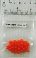 6 mm Round Fishing Beads - Salmon orange, high UV 50pk