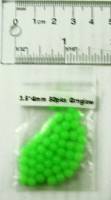 3.5 mm x 4 mm Oval Fishing Beads - Hard Green, UV and glow 50pk