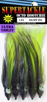 4.75" Supertackle Glow #123 OLIVER OIL salmon hoochies 5/pk