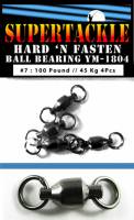 Ball bearing fishing swivels, For Halibut, Tuna & big game, Supertackle, YM-1804, Size #7, 200 pound