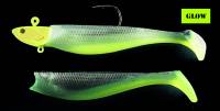 6½" - 1¾ oz - GREEN GLOW - Swim Tail Shad - inv#004