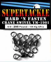 Supertackle, Hard n Fasten, Crane Swivels, YM-1901, Size 4/0, 145 pound,