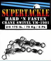 Supertackle, Hard n Fasten, Crane Swivels, YM-1901, Size 2/0, 135 pound