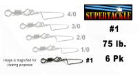 Supertackle, Fishing, Coast Lock with swivel, YM-3005, Size #1, 14 pound,