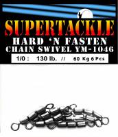 Supertackle, Chain roller swivel for salmon and bass fishing, Prevents line twisting, YM-1046 99 pound, Size #1,