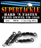 Supertackle, Chain roller swivel for fishing, Prevents line twisting, YM-1046, 165 pound, Size 2/0, Salmon, Bass, Pike, Halibut  