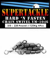 Supertackle, Chain roller swivel for fishing, Prevents line twisting, YM-1046 220 pound, Size 3/0, for heavy duty fishing shark, halibut, Marlin