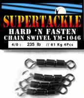 Supertackle, Chain roller swivel for fishing, Prevents line twisting, YM-1046, 235 pound, Size 4/0, Heavy duty fish Halibut, shark, Marlin