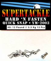 quick snaps, hook snaps, terminal tackle, fishing, hardware, supertackle, quick release, wire snap, hard 'n fasten, ym-2003, trout, bass. pilchard, herring