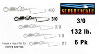 Supertackle, Fishing, Coast Lock with Swivel, YM-3005, Size 3/0, 132 pound