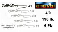 Supertackle, Fishing, Coast Lock with Swivel, YM-3005, Size 4/0, 190 pound