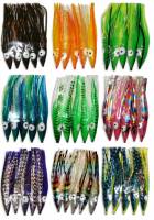 4" Supertackle Selection of 45 Fathead Octopus salmon hoochies - SetB