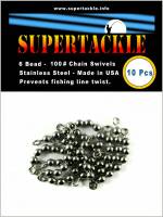 10 x (100 lb - 6 Bead) S/S Chain Swivels inv#100-6-10