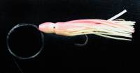 Supertackle Octopus Hoochie, Pink and White, salmon trolling lure 