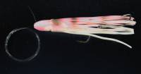 Supertackle Octo Hoochie for salmon trolling. Pink and black.  