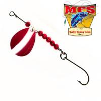 #4 Red, White Stripe spinner - MFS4RWSS