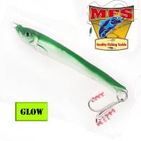 Green glow in the dark fishing jig for casting for salmon and cod