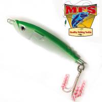 MFS 5 oz. - Diving Mackerel Lead Jig - Silver/Green - MFS5DMSG