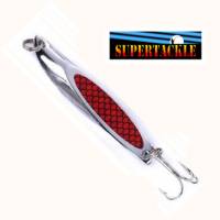 Red and chrome jigging salmon fishing lure by Supertackle