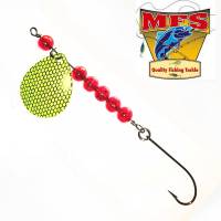 #5 Chartreuse, Black Fish Net spinner - MFS5CBFNS
