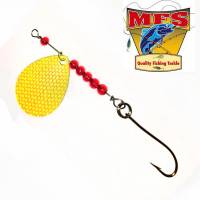 #5 Chartreuse, Orange Fish Net spinner - MFS5COFNS