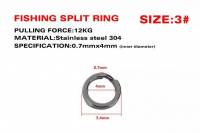 Split Rings #3 Black - 304 SS - 26lb - 100 Pc 